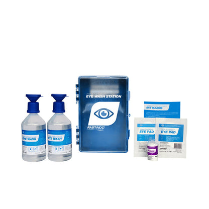 FastAid Focus Emergency Eyewash Station, Plastic Wall Mount