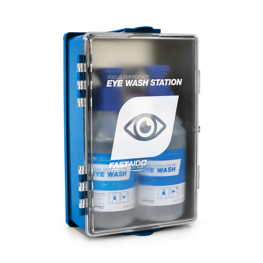 FastAid Focus Emergency Eyewash Station, Plastic Wall Mount