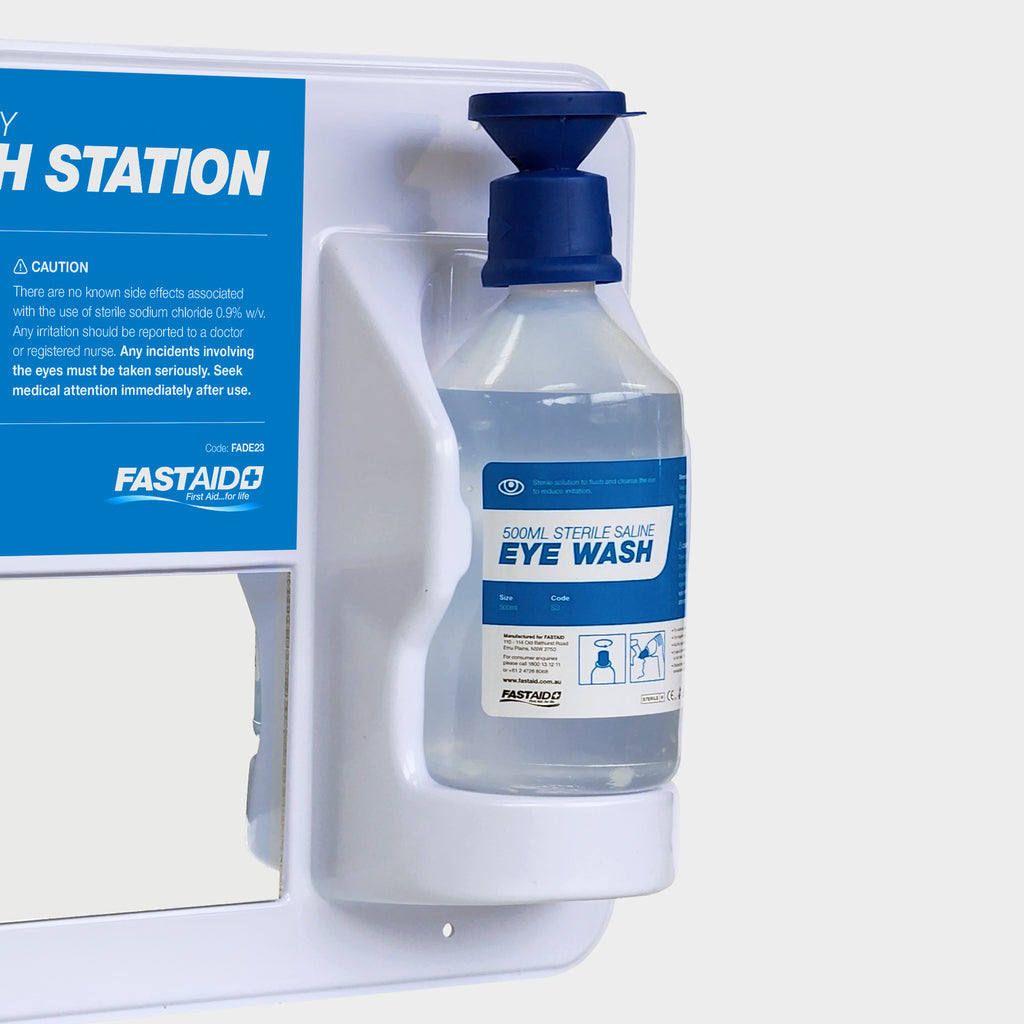 FastAid Flow Emergency Eye Wash Station, Plastic Wall Mount