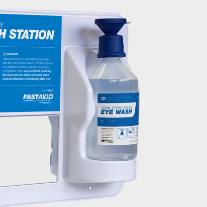 FastAid Flow Emergency Eye Wash Station, Plastic Wall Mount