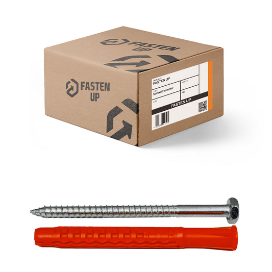 10 x 140mm Hex Head Frame Anchor Zinc - Box 50