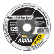 Alpha Grinding Disc 125 x 6mm Stainless Silver Series - Each