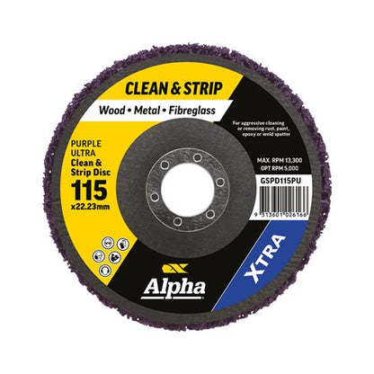 Alpha Clean & Strip Disc 115mm Purple ultra XTRA - Each