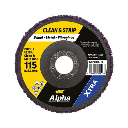 Alpha Clean & Strip Disc 115mm Purple ultra XTRA - Each