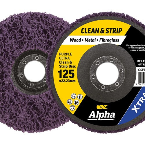 Alpha Clean & Strip Disc 125mm Purple ultra XTRA - Each
