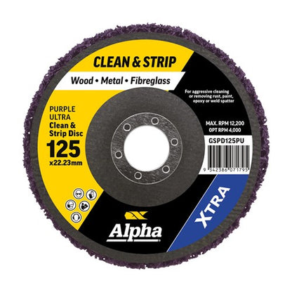 Alpha Clean & Strip Disc 125mm Purple ultra XTRA - Each