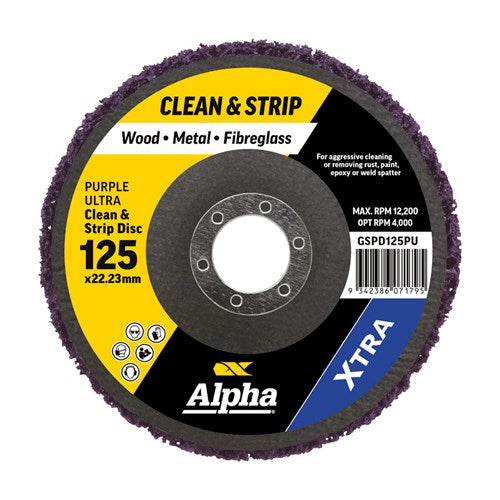 Alpha Clean & Strip Disc 125mm Purple ultra XTRA - Each