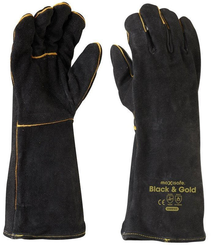 Black & Gold Welders Gauntlet Glove