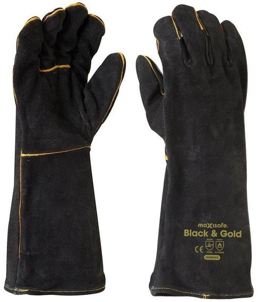 Black & Gold Welders Gauntlet Glove