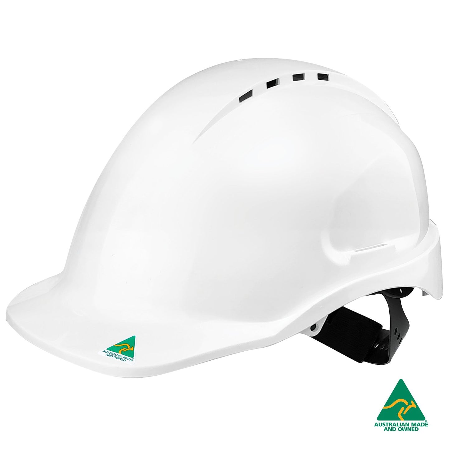 Maxisafe Vented Hard Hat - Sliplock Harness - White