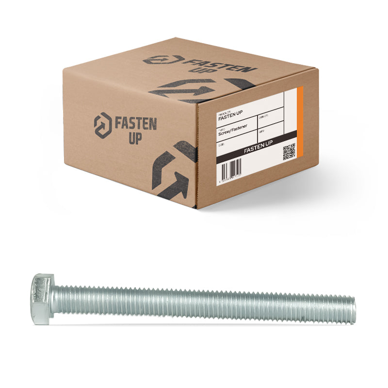 M8 x 75mm Hex Bolts Full Thread Zinc - Box 50