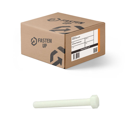 M8 x 30mm Nylon Hex Bolts Full Thread - Box 50