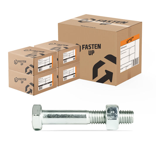 M10 x 65mm Hex Bolts & Nuts Zinc - Carton 200