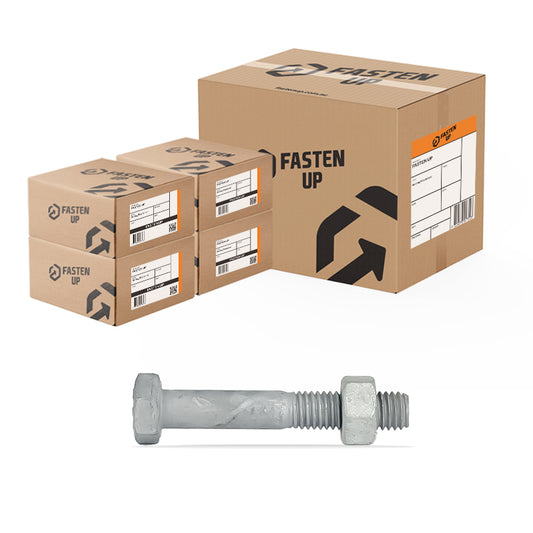 M6 x 25mm Hex Bolts & Nuts Gal - Carton 400