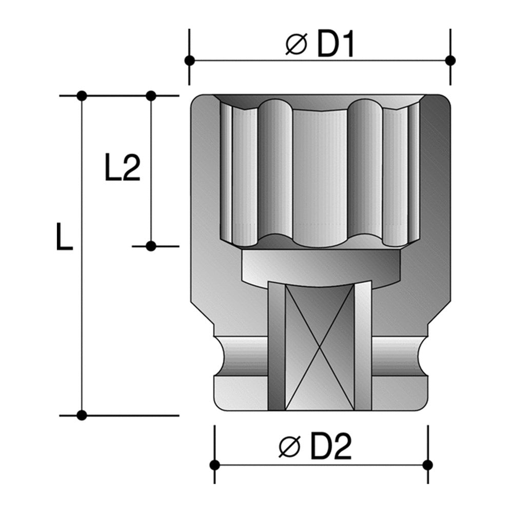 10mm 1/2" Drive 6-Point Metric Deep Impact Socket