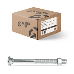 M10 x 100mm Coach Bolts & Nuts Zinc - Box 50