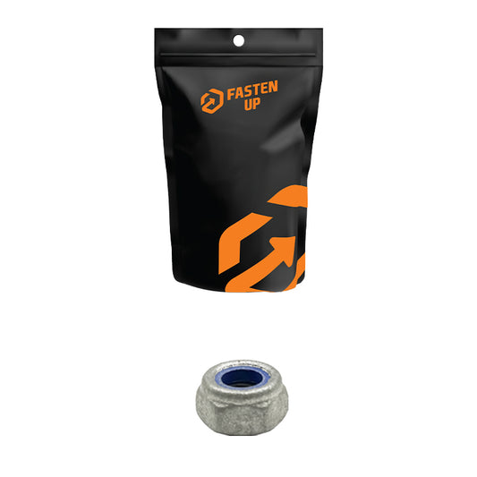 M10 Nylock Nuts Grade 8 Galvanised Pack of 50