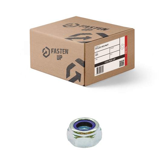 M10 Nylock Nuts Grade 8 Zinc Plated Box of 200