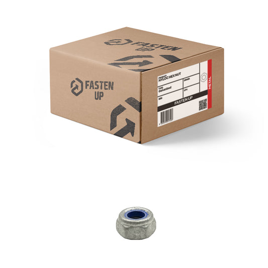 M8 Nylock Nuts Grade 8 Galvanised Box of 200