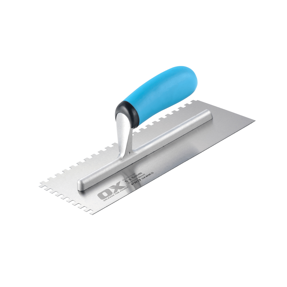 OX Pro Carbon Steel Notch Trowel – 6mm