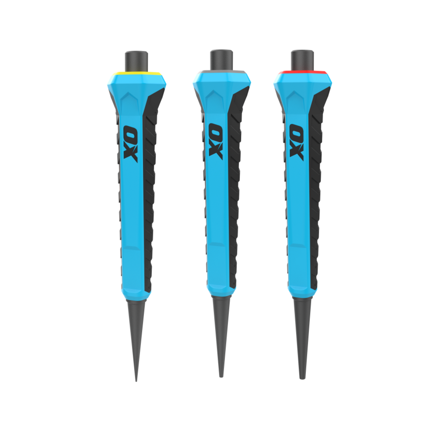 OX Pro Nail Punch w/ Grip 3-Pack – 0.8mm, 1.6mm, 2.4mm