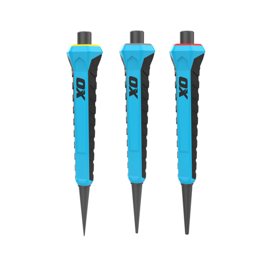 OX Pro Nail Punch w/ Grip 3-Pack – 0.8mm, 1.6mm, 2.4mm