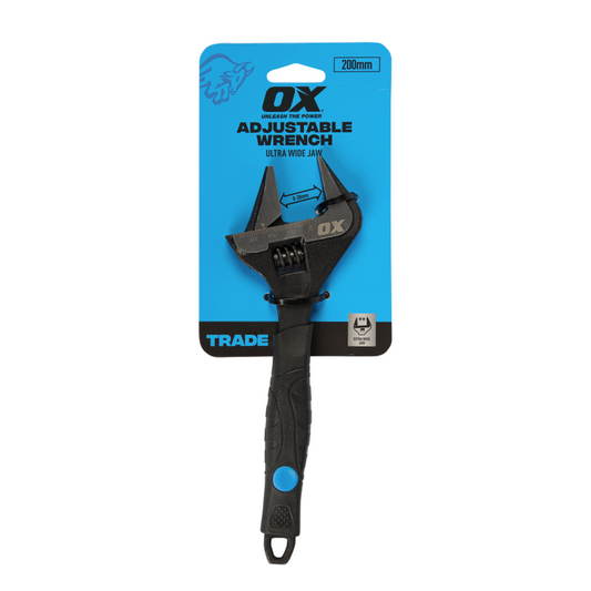 OX Trade Ultra Wide Jaw Adjustable Wrench – 8-Inch