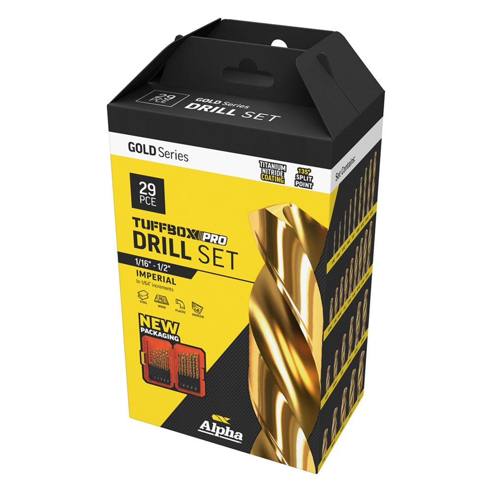 Alpha 29 Piece | Alpha Gold Series Imperial Tuffbox Pro Drill Set
