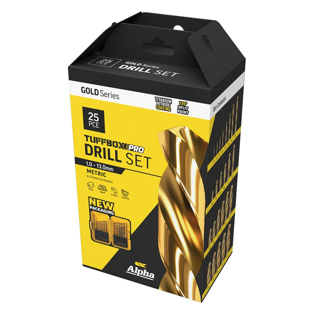 Alpha 25 Piece | Alpha Gold Series Metric Tuffbox Pro Drill Set