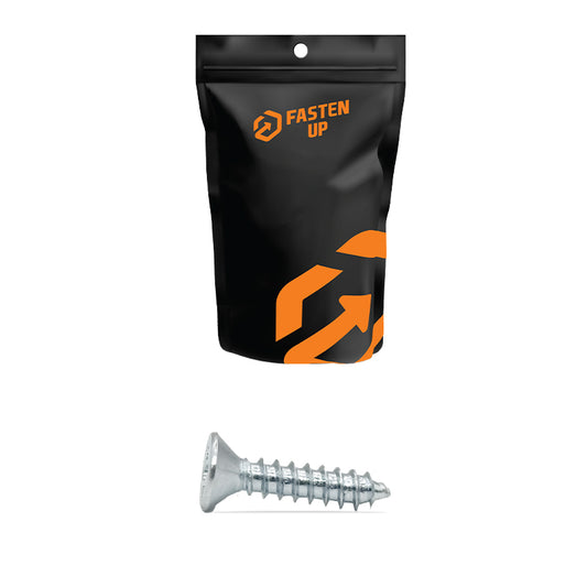 12g x 51mm (2") Self Tapping Screws CSK Zinc - Pack 100