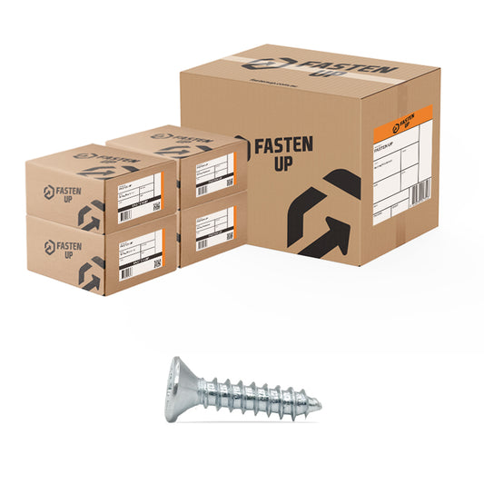 12g x 51mm (2") Self Tapping Screws CSK Zinc - Carton 2000