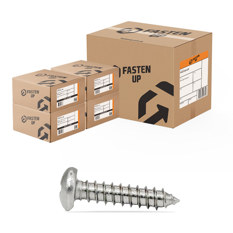 8g x 32mm (1-1/4") Self Tapping Screws Pan 304 - Carton 2000