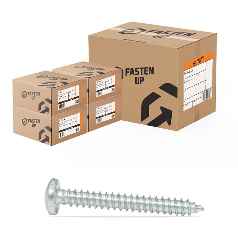 8g x 32mm (1-1/4") Self Tapping Screws Pan Zinc - Carton 2000