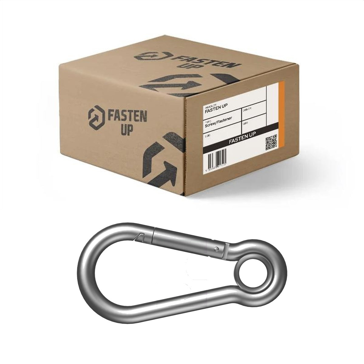 316 Spring Hook with Eye M8 x 80mm - Box 10