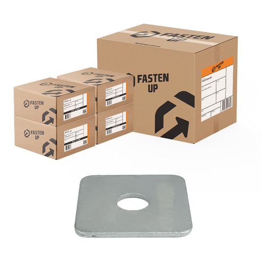 Square Washers M16 x 50mm x 6mm GAL - Carton 100