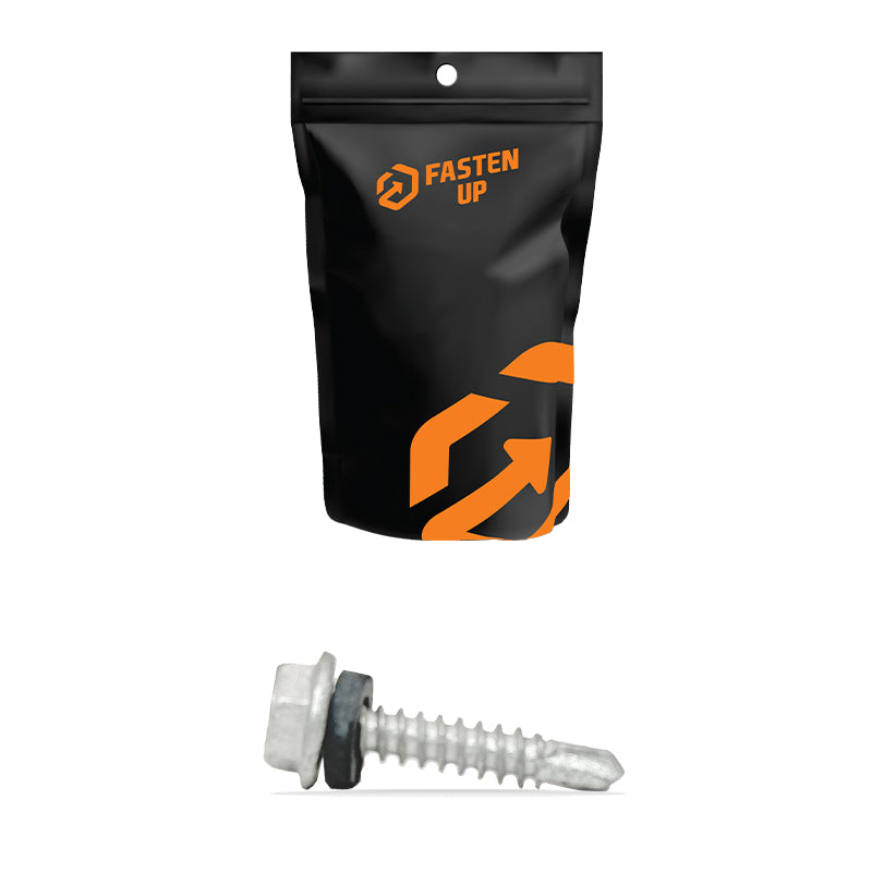 10G x 25mm Metal Roofing Tek Screws - Pack 100