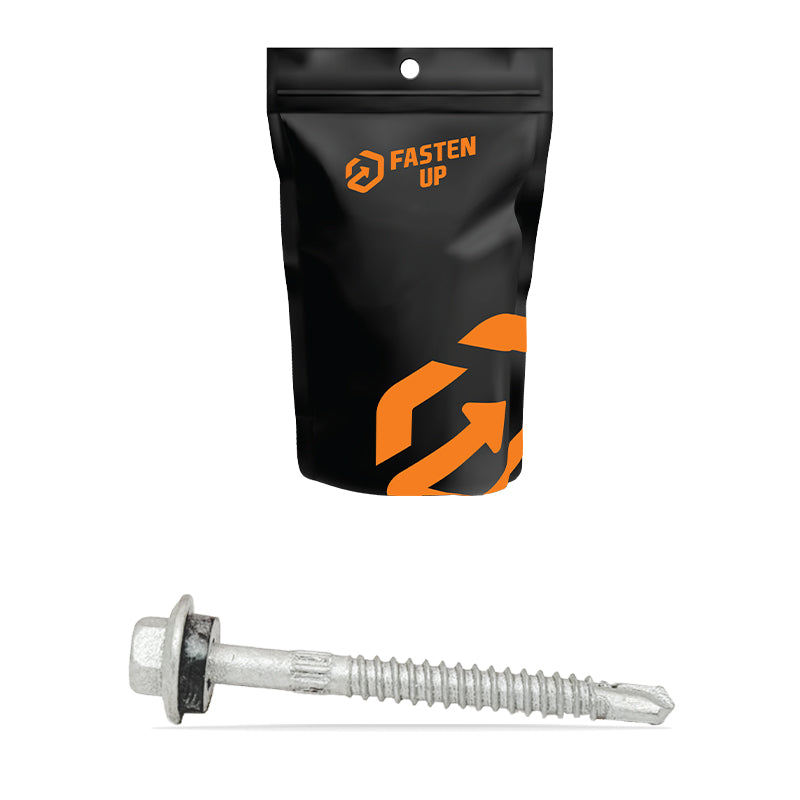 12G x 55mm Metal Roofing Tek Screws Scratchguard - Pack 50