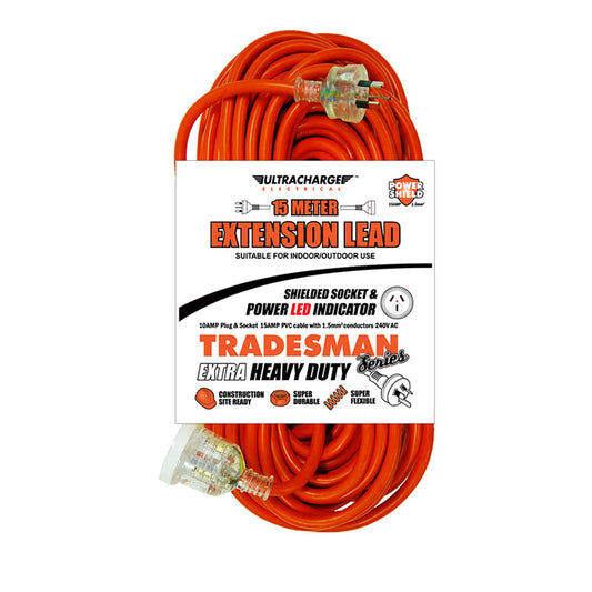 Ultracharge ™ Tradesman 10 Amp Extra Heavy Duty Extension Lead - 15 Meters