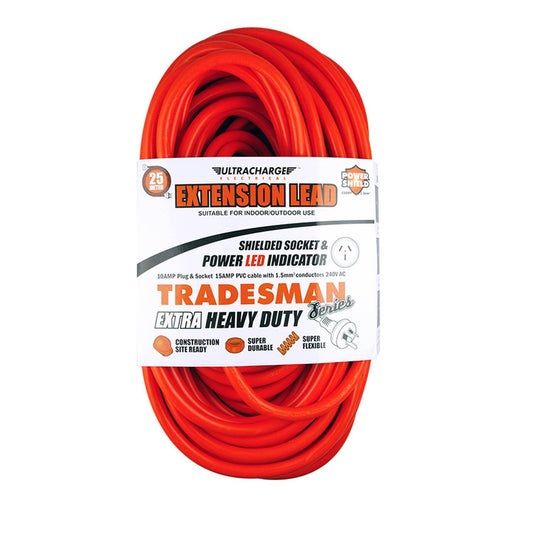 Ultracharge ™ Tradesman 10 Amp Extra Heavy Duty Extension Lead - 25 Meters