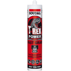 Soudal T-Rex Power Fast Grab Adhesive Seal Jet Black 290ml