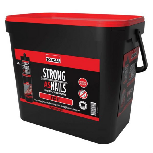 Soudal Strong As Nails Fix It and Go Construction Adhesive 350g bucket of 20 Beige