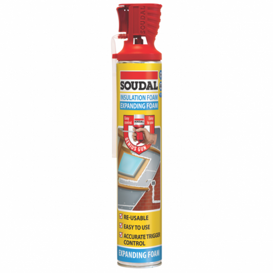 Soudal Genius Gun Flexible Expanding Insulation Foam 750ml Blue