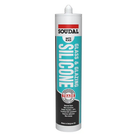 Soudal Trade Glass and Glazing Silicone Matt Black 300ml