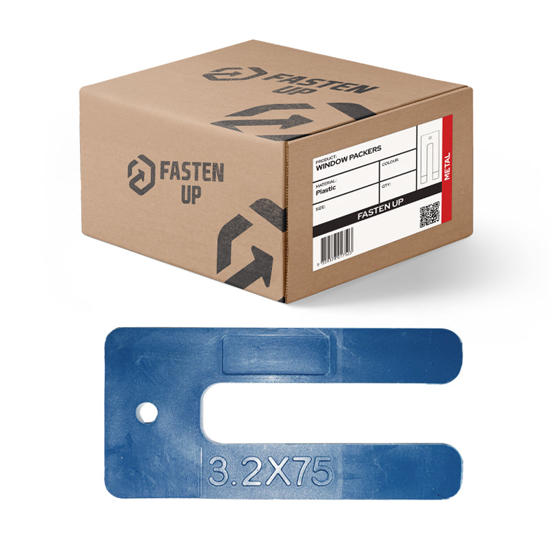 Plastic Window Packer - Horseshoe - 75 x 3.2mm - Blue - Pack 100