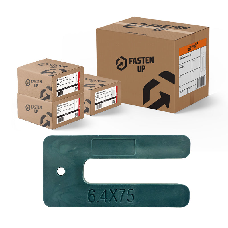 Plastic Window Packer - Horseshoe - 75 x 6.4mm - Green - Box 300